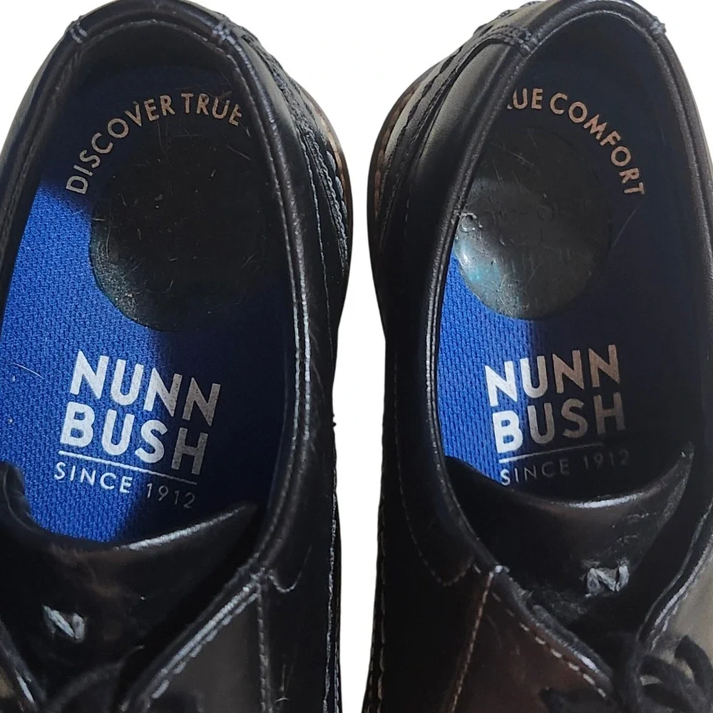 Nunn Bush Cap Toe Oxford Men's Size 8 Black Leather Dress Shoes Wedding Church